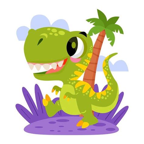 Dinosaurio bebé dibujado ilustrado Vector Gratis Dinosaur