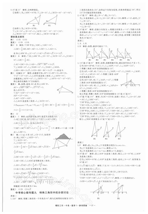 2022年精彩三年中考数学答案——青夏教育精英家教网——