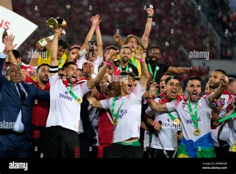 Wydad Ac Players Celebrate Their Victory At The End Of The Caf