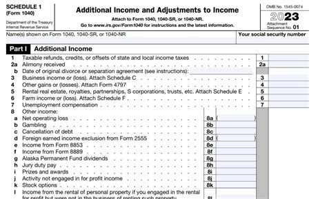 Guide to Schedule 1 Tax Form (Form 1040) for Tax Year 2024