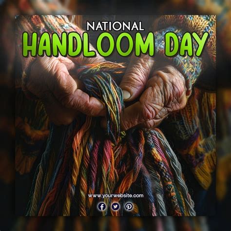 Premium Psd National Handloom Day Colorful Wool Quilting Equipment