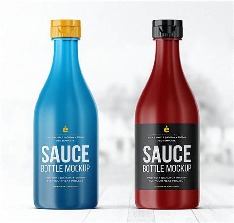 Plastic Sauce Bottle Mockup