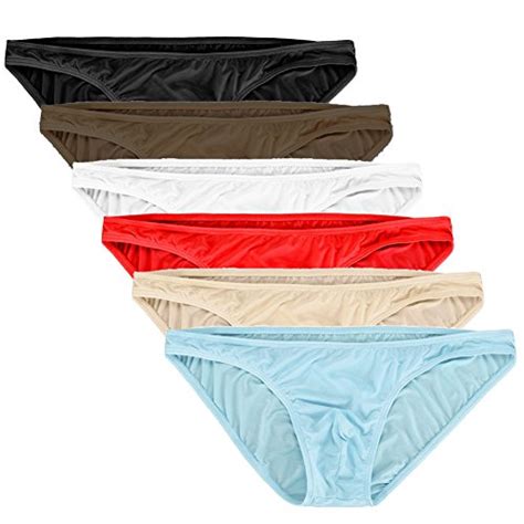 Summer Code Mens Basic Bikini Briefs Pack Low Rise Ice Silk Underwear