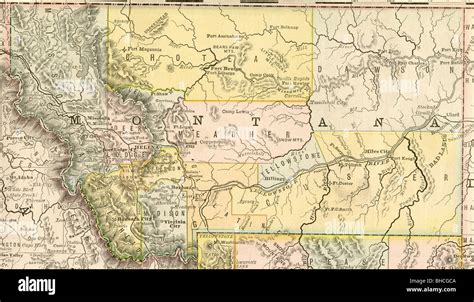 Mapa Antiguo Original De Montana Desde Libros De Geograf A