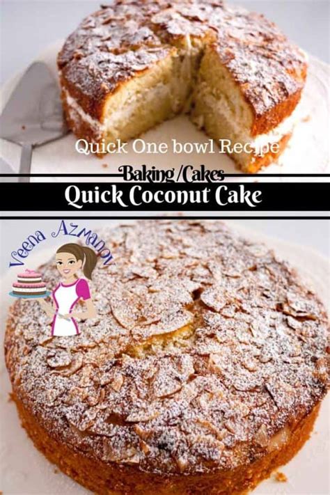 Old Fashion Coconut Cake Recipe Desiccated Coconut Veena Azmanov Kitchen