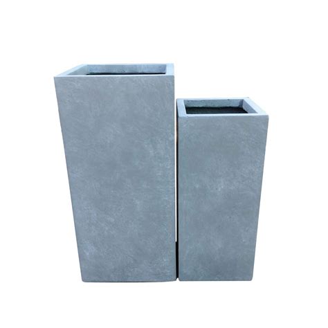 Amazon Kante 27 6 23 6 H Tall Rectangular Concrete Planter Set