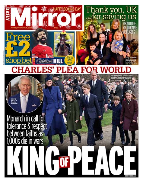 Daily Mirror Front Page Th Of December Tomorrow S Papers Today