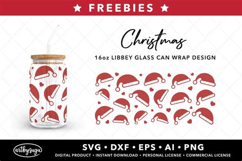 Christmas Libbey Glass Can Svg Freebies Graphic By Artbysugu Creative