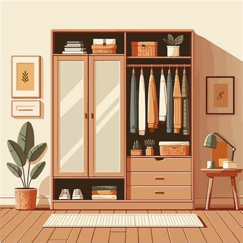 Premium Vector Vector Wardrobe In Cartoon Style