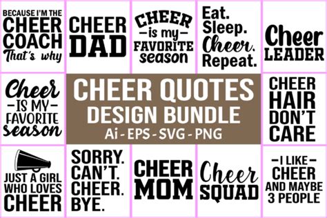 Cheer Quotes T Shirt Design Bundle Svg Graphic By Raiihancrafts