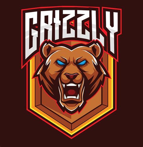 Vector grizzly bear mascot logo template 40194712 Vector Art at Vecteezy