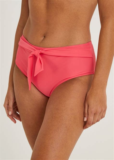 Coral High Waisted Bikini Bottoms Matalan