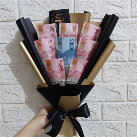 Jual Small Standing Money Bouquet 8 Lembar Bucket Buket Bunga Uang