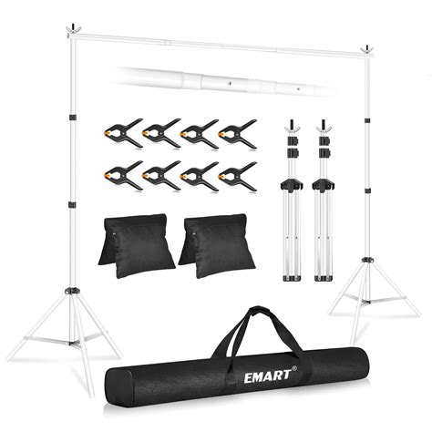 Emart Backdrop Stand White X Ft Adjustable Backdrop Stand For