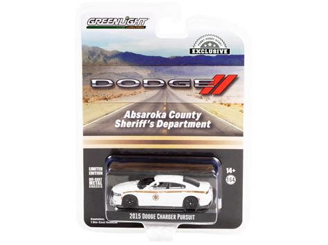 Greenlight 2015 Dodge Charger Pursuit White With Gold Stripes Absaroka County Sheriffs