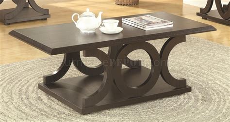 Coffee Table Pc Set In Cappuccino By Coaster W Options