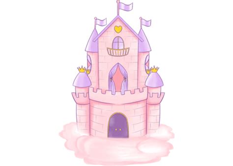 Castle Cartoon Cute Pink Castle Cartoon Cartoon Castle PNG