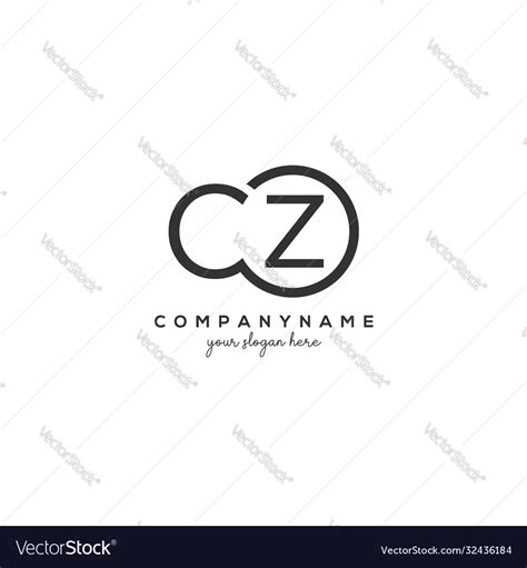 Initial Cz Letter Logo With Circle Template Vector Image