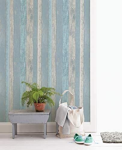 Roommates Distressed Wood Peel And Stick Wallpaper Blue Artofit