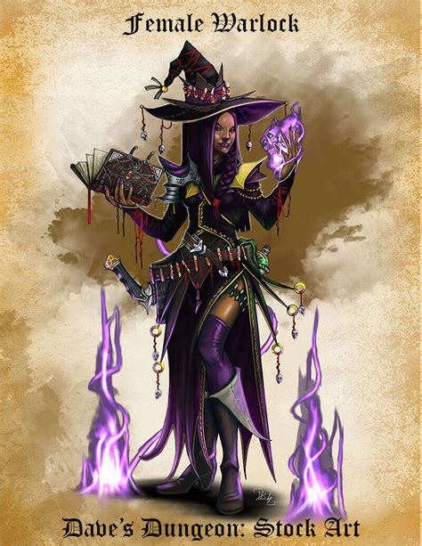 Character Art Female Warlock Daves Dungeon Dungeon Masters Guild