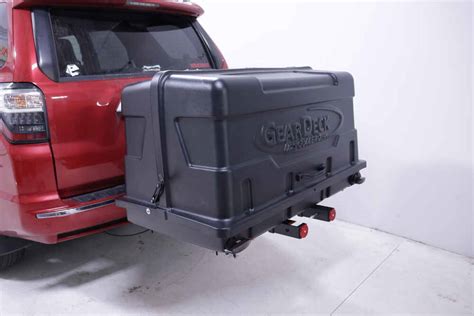 Geardeck 17 Enclosed Cargo Carrier For 2 Hitches Slide Out 17 Cu Ft 420 Lbs Black Lets