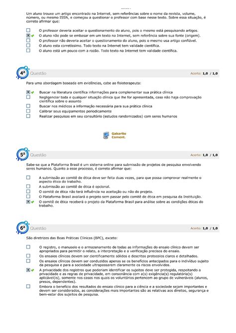 Avaliação parcial de Tópicos Especiais em Fisioterapia Tópicos Especiais