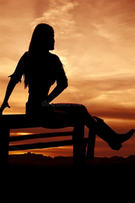 Silhouette Sunset Woman Sitting Stock Image - Image: 31672103