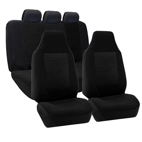 Premium Fabric Seat Covers Full Set Black