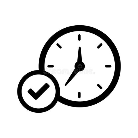 Hours Punctuality Time Icon Black Vector Graphics Stock Vector