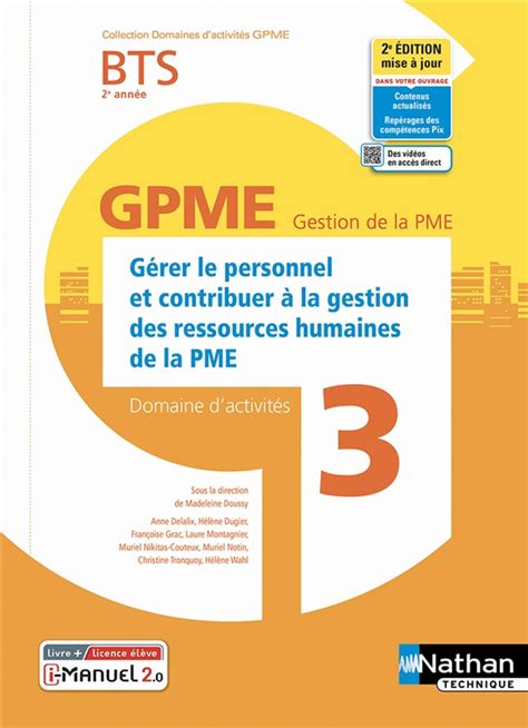 Domaine d activités 3 Gérer le personnel et contribuer à la gestion