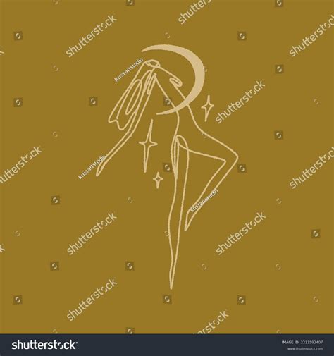 Divine Celestial Goddess Vector Clipart Illustration Stock Vector