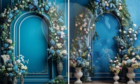 Blue Flower Arch Backdrop Perfect For Weddings Events And Photography