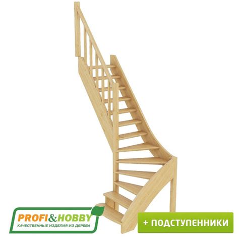Межэтажная лестница из 100% массива сосны, лестница ЛС-07м вариант 4 ...