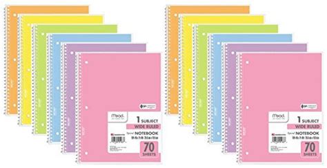 Snapklik.com : Spiral Notebook, 12 Pack Of 1-Subject Wide Ruled Spiral ...