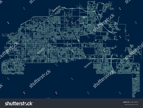 Road Map Mesa Arizona United States Stock Vector Royalty Free