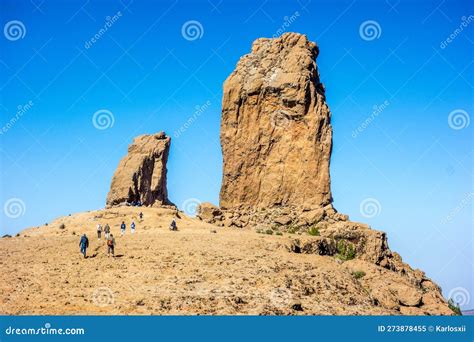 Roque Nublo Volcanic Rock On Gran Canaria Canary Islands Spain Stock