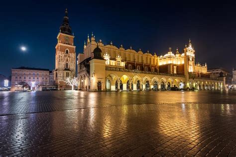 Old Town of Krakow with Amazing Architecture at Dawn, Poland Stock ...