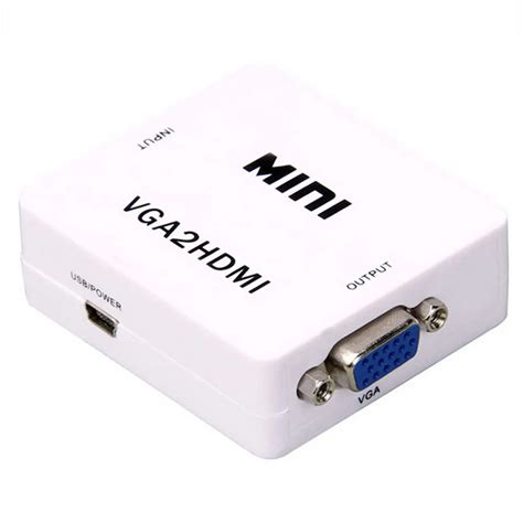 High Quality VGA to HDMI Converter VGA2HDMI Adapter with Audio / Power Interface for Computer to ...