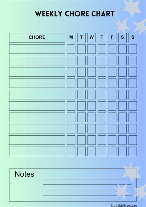 Free Printable Chore Chart Pdf Template For Kids