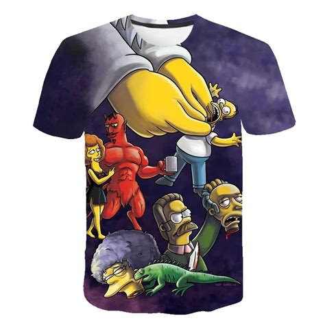 Bart Simpson Desnudo Homero Simpson T Camisa Ropa Popular Camiseta