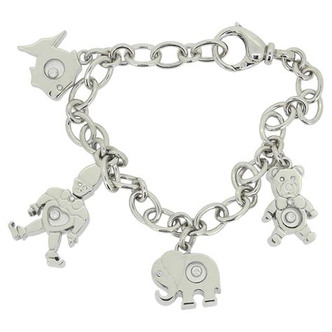 chopard diamond charm bracelet  sale  stdibs