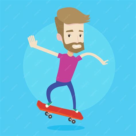 Premium Vector Man Riding Skateboard Vector Illustration