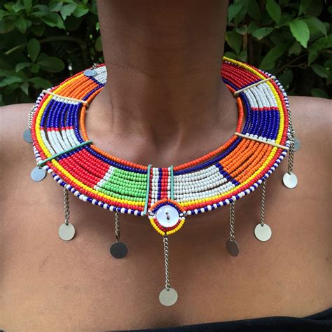 Stunning Maasai Multi Color Hand Beaded Necklace By Infinitemiss