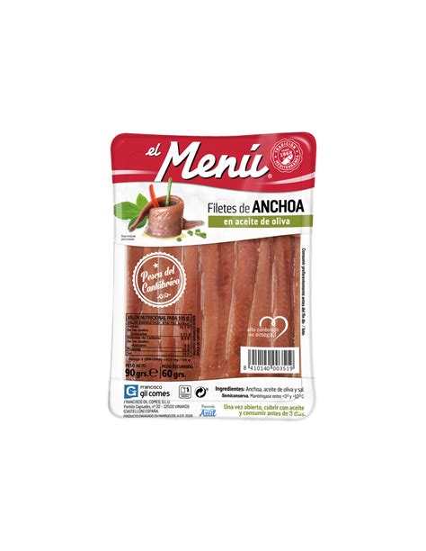 El Men Anchoas Del Cant Brico En Aceite De Oliva Gr