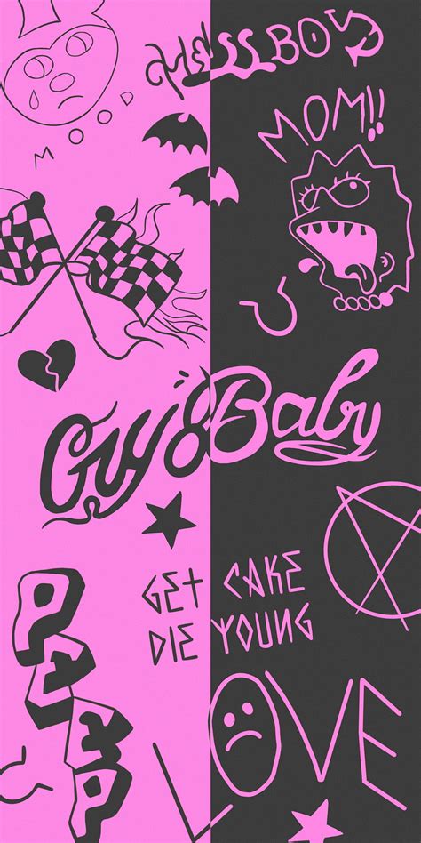 Lil Peep Tattoos Pink Black Lil Peep Logo Hd Phone Wallpaper Pxfuel