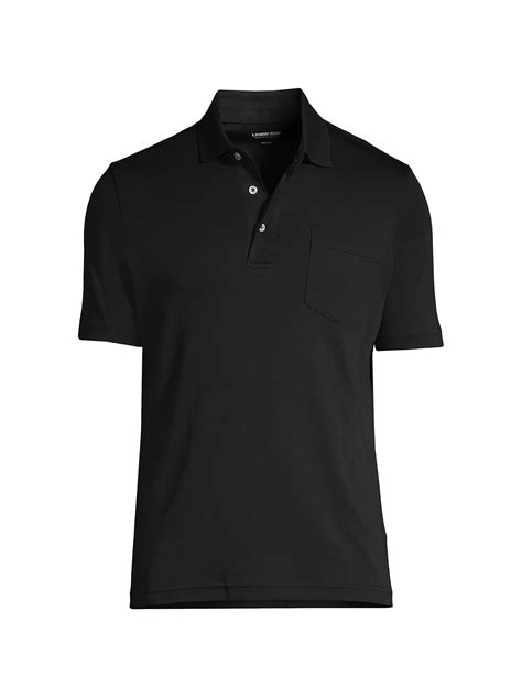 Lands End Mens Tall Short Sleeve Super Soft Supima Polo Shirt With Pocket