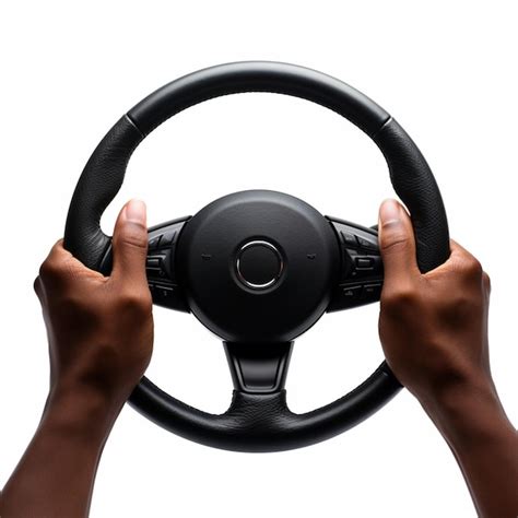 Hands Holding Steering Wheel Premium AI Generated Image