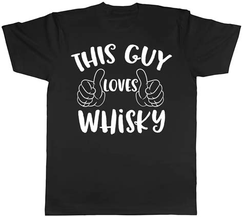 This Guy Loves Whisky Mens T Shirt Birthday T Scotch Malt Alcohol Tee Men Funny O Neck Short