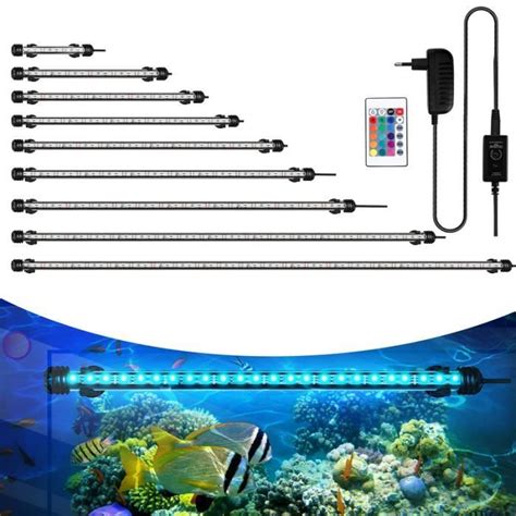 Izrielar Lampe Aquarium LED RGB avec télécommande sans fil Étanche LED