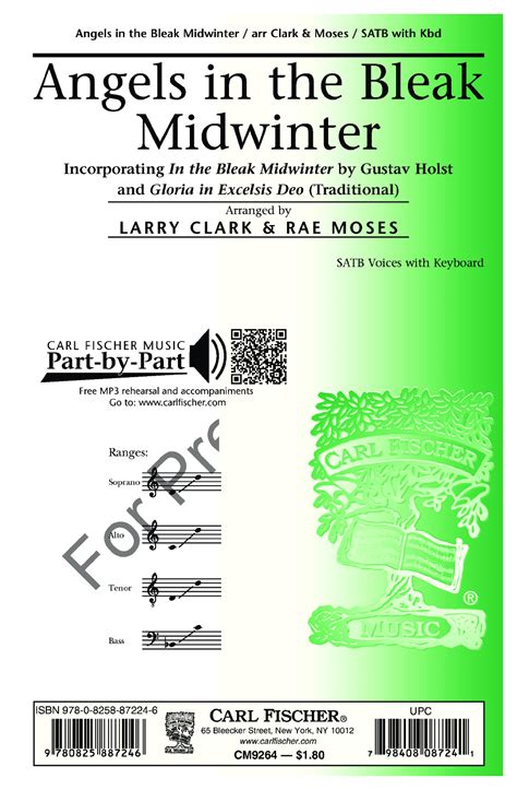 Angels In The Bleak Midwinter Satb Arr L J W Pepper Sheet Music